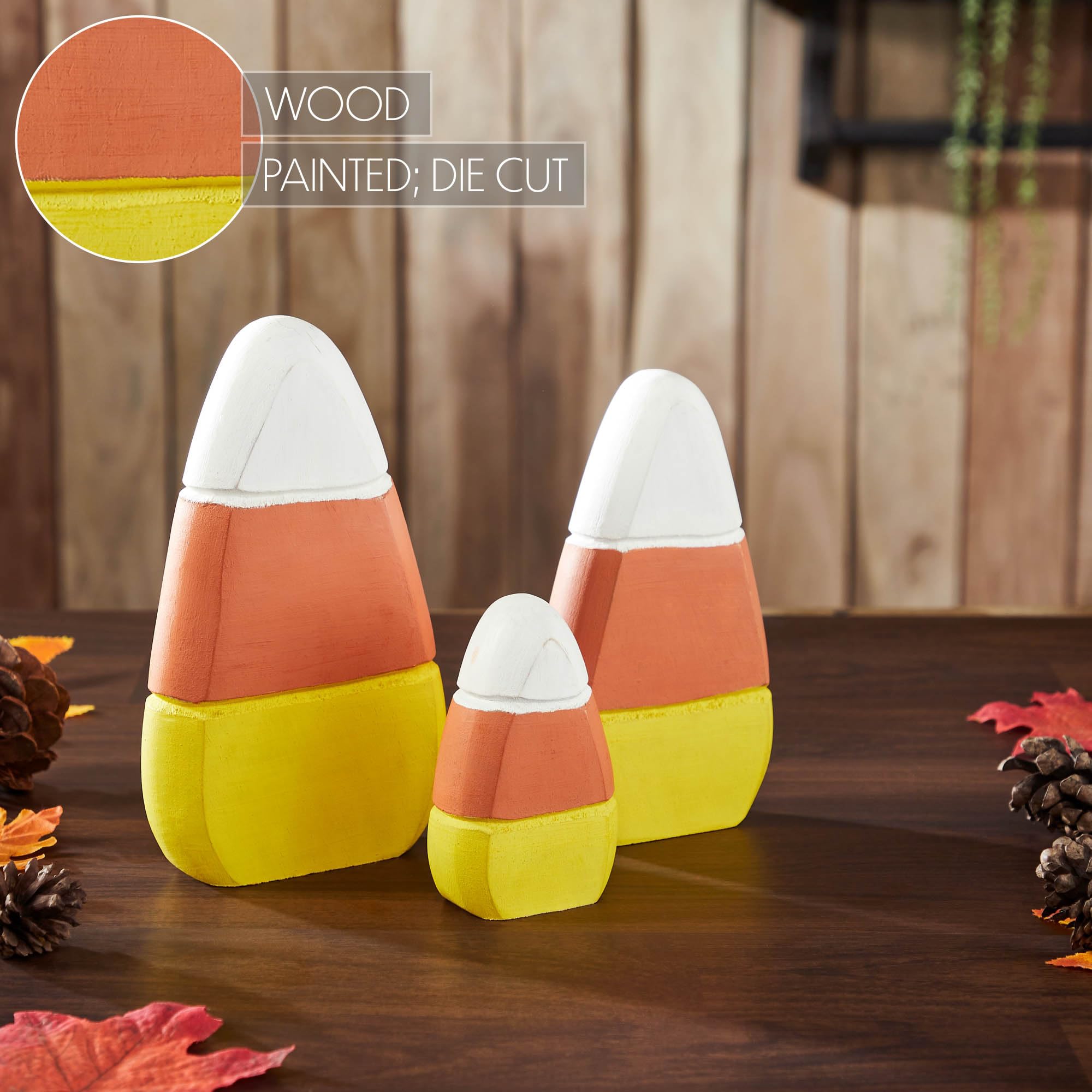 Amazon.com: VHC Brands Tropical Wood Candy Corn Wood Decor Set of